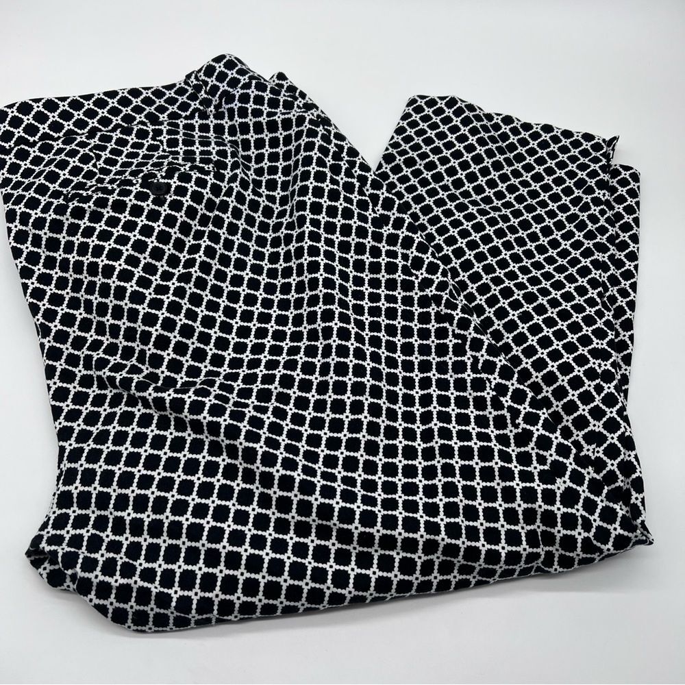 Zac & Rachel Black and White Patterned Women's Dress Pants-Size 18W